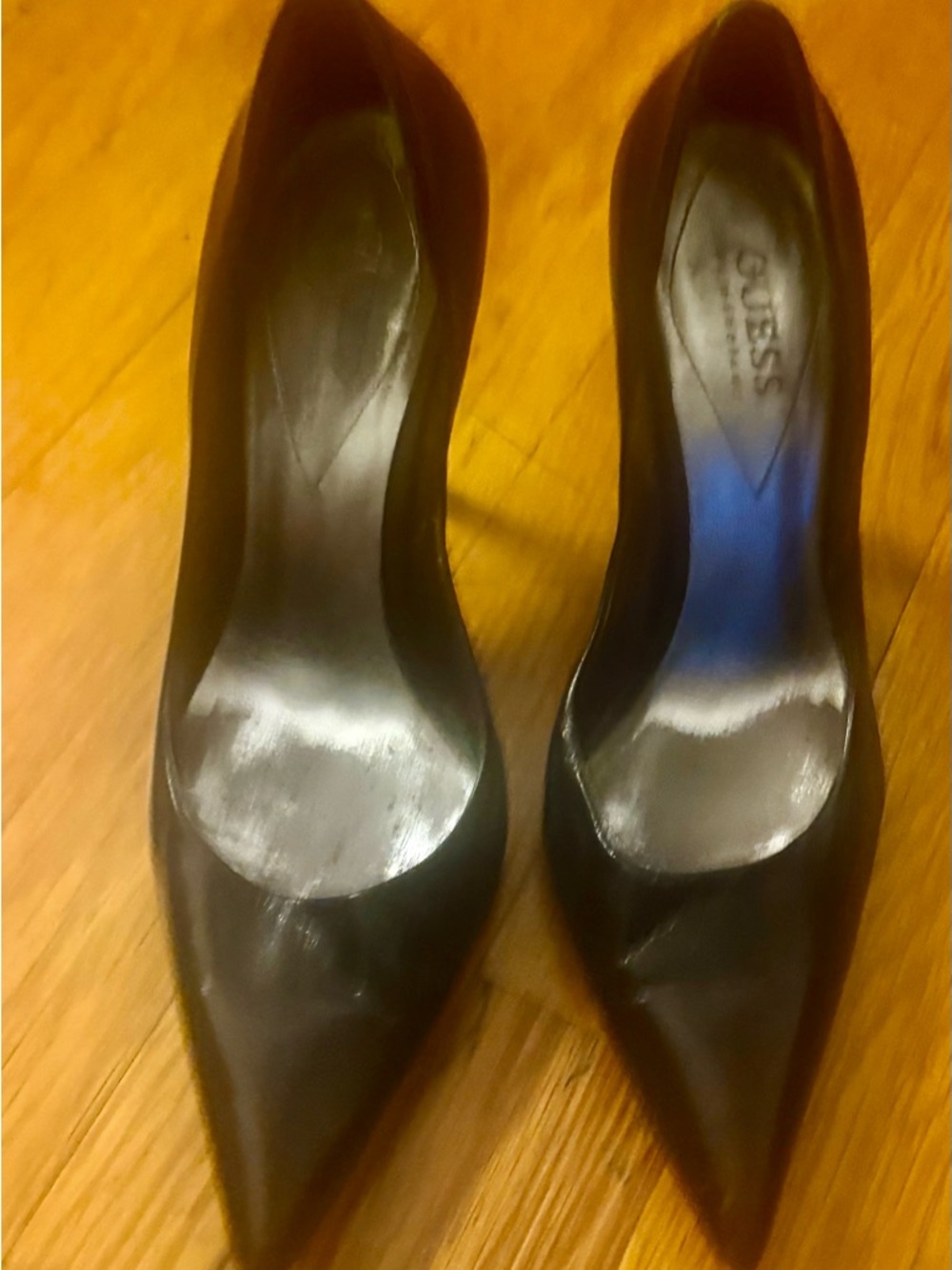 Guess by Marciano Black Pointed-Toe Patent Pumps
